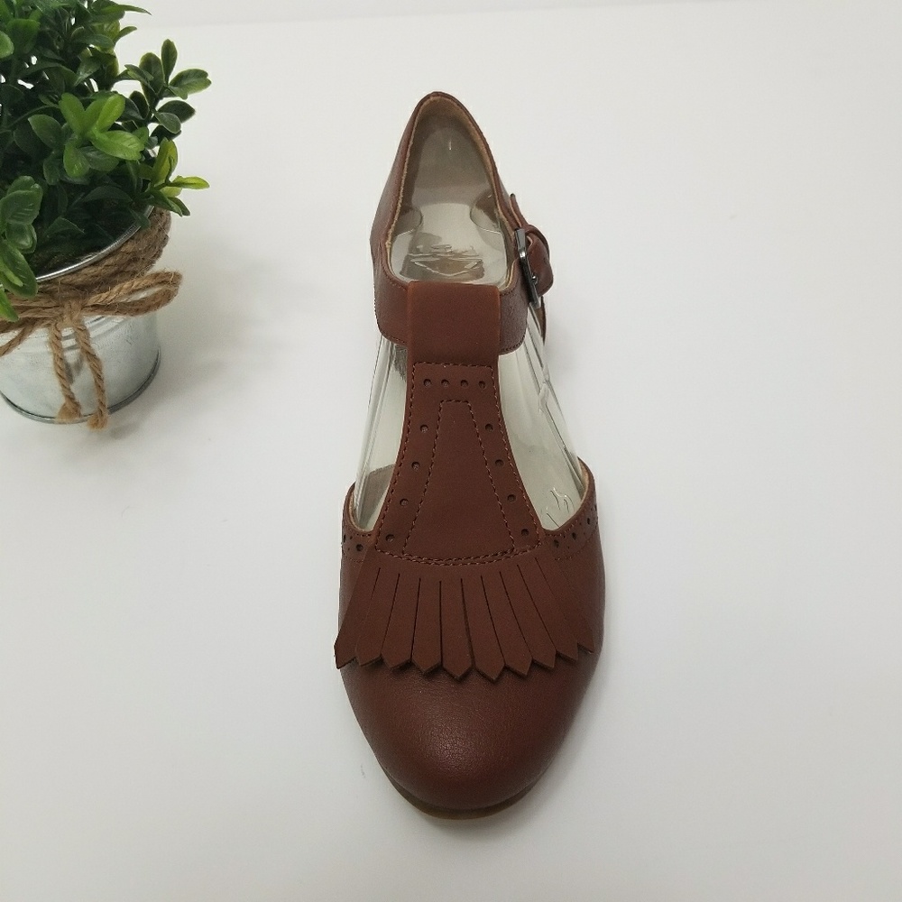 Naturalizer "Lia" Mary Janes Brown Dress Flats - Picture 5 of 8